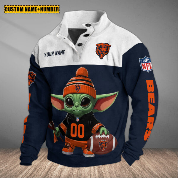 Chicago Bears NFL Half Button Long Sleeve Hoodie Trending 2025 S9DBSCH222