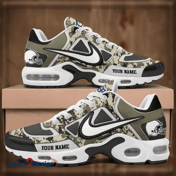 Cleveland Browns Custom Camo Print Athletic T-N Sneakers PBJK4N6
