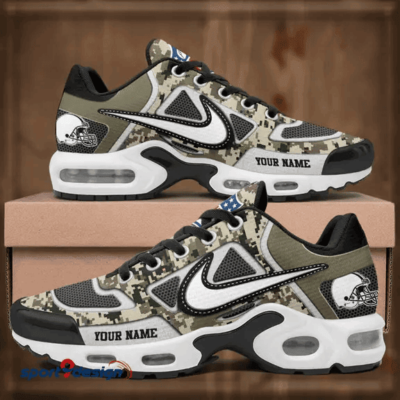 Cleveland Browns Custom Camo Print Athletic T-N Sneakers PBJK4N6