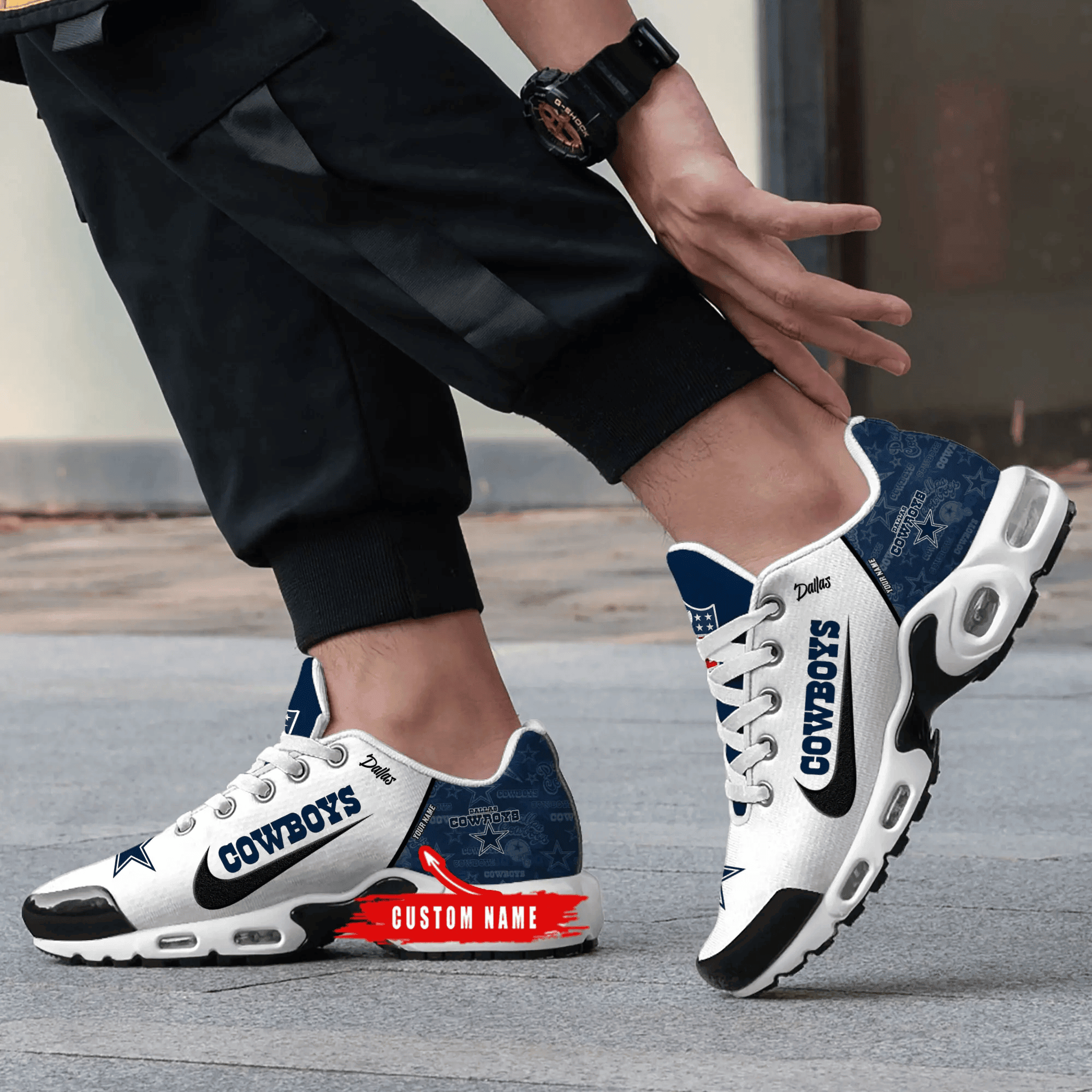 Dallas Cowboys Personalized Plus T-N Youth Sneakers PB60QBJ