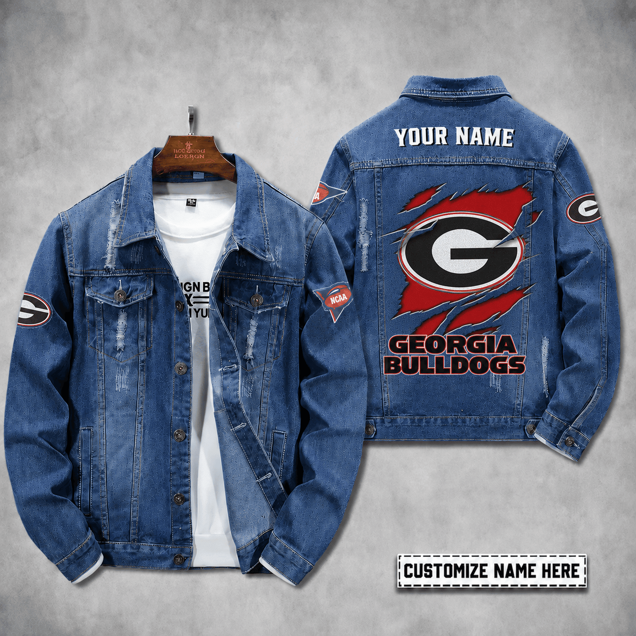 Georgia bulldogs Personalized New Denim Jacket S9DJ135