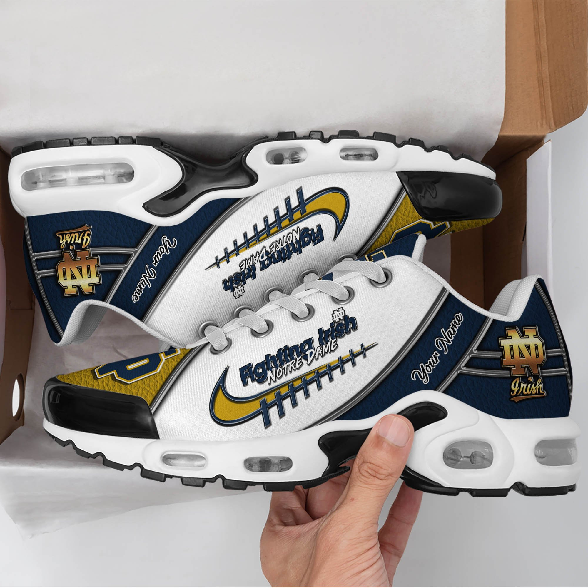 Notre Dame Personalized Plus T-N Youth Sneakers PBLSK1N