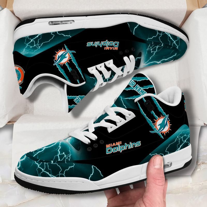 Miami Dolphins Basic Leather JD03 Shoes Men and Women AZBT5544B