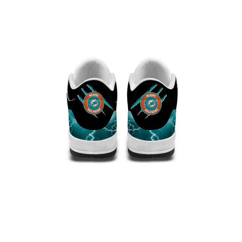 Miami Dolphins Basic Leather JD03 Shoes Men and Women PBBQY0K