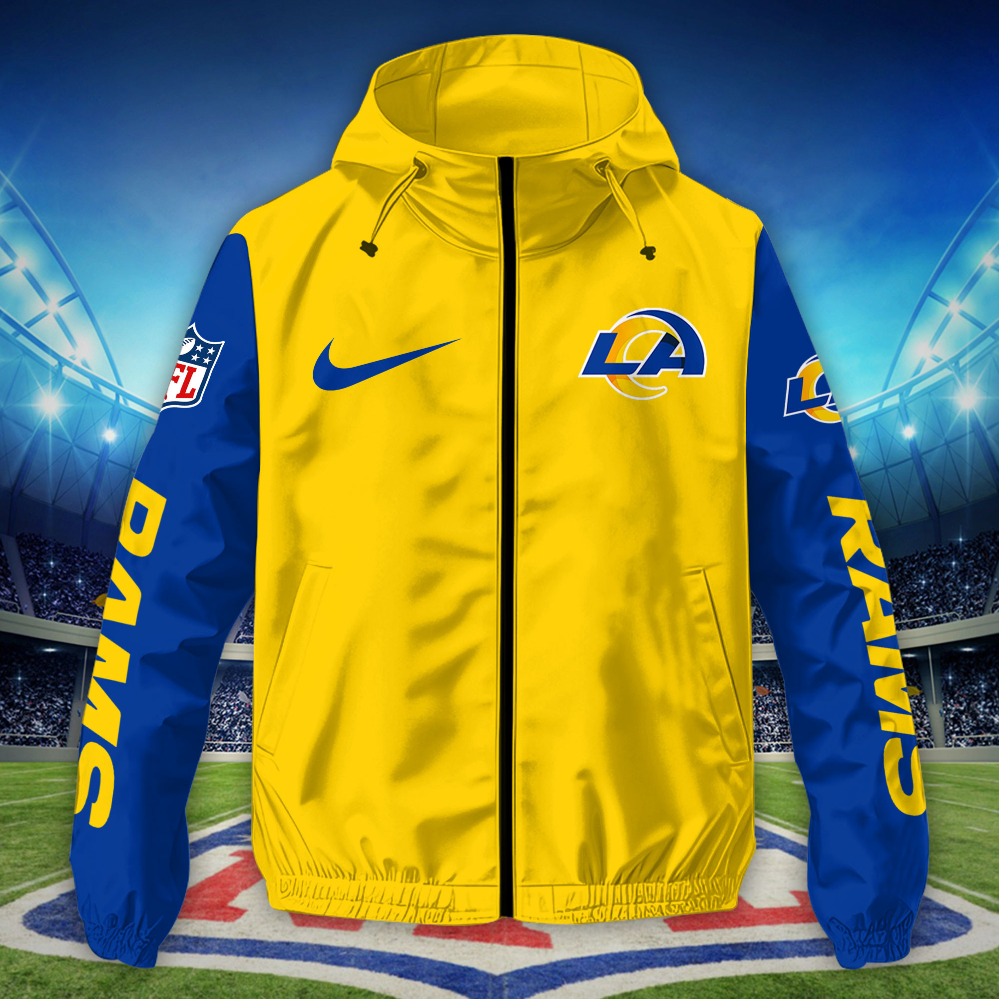 Los Angeles Rams Custom Windbreaker Outdoor Jacket Sport Fan Gift PBTCVW8