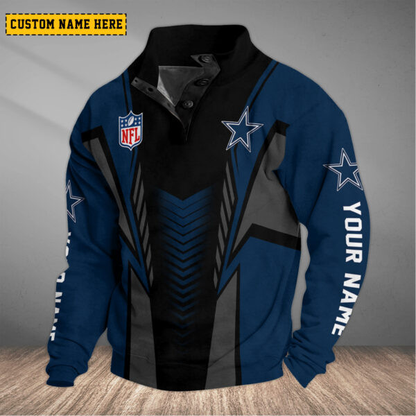 Dallas Cowboys NFL Half Button Long Sleeve Hoodie S9DBSCH2322