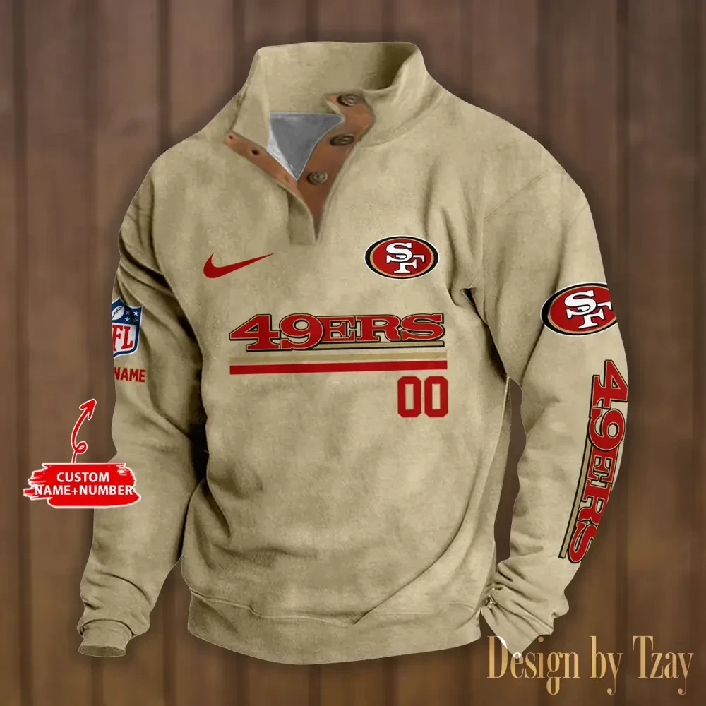 San Francisco 49ers Double Breasted Stand Collar hoodie S9DBSCH092