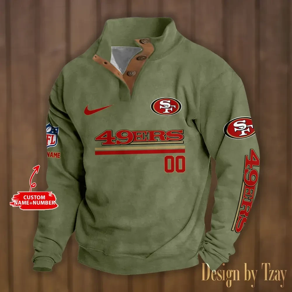 San Francisco 49ers Double Breasted Stand Collar hoodie PB67Z4I