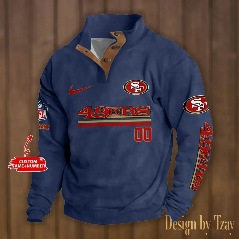San Francisco 49ers Double Breasted Stand Collar hoodie PB67Z4I