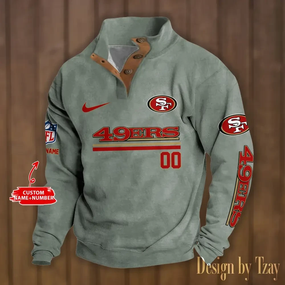 San Francisco 49ers Double Breasted Stand Collar hoodie PB67Z4I
