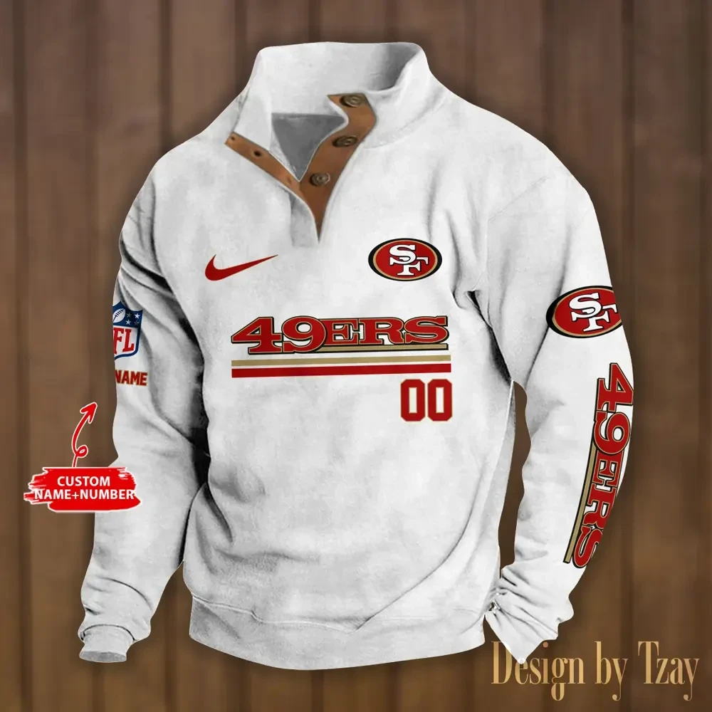 San Francisco 49ers Double Breasted Stand Collar hoodie PB67Z4I