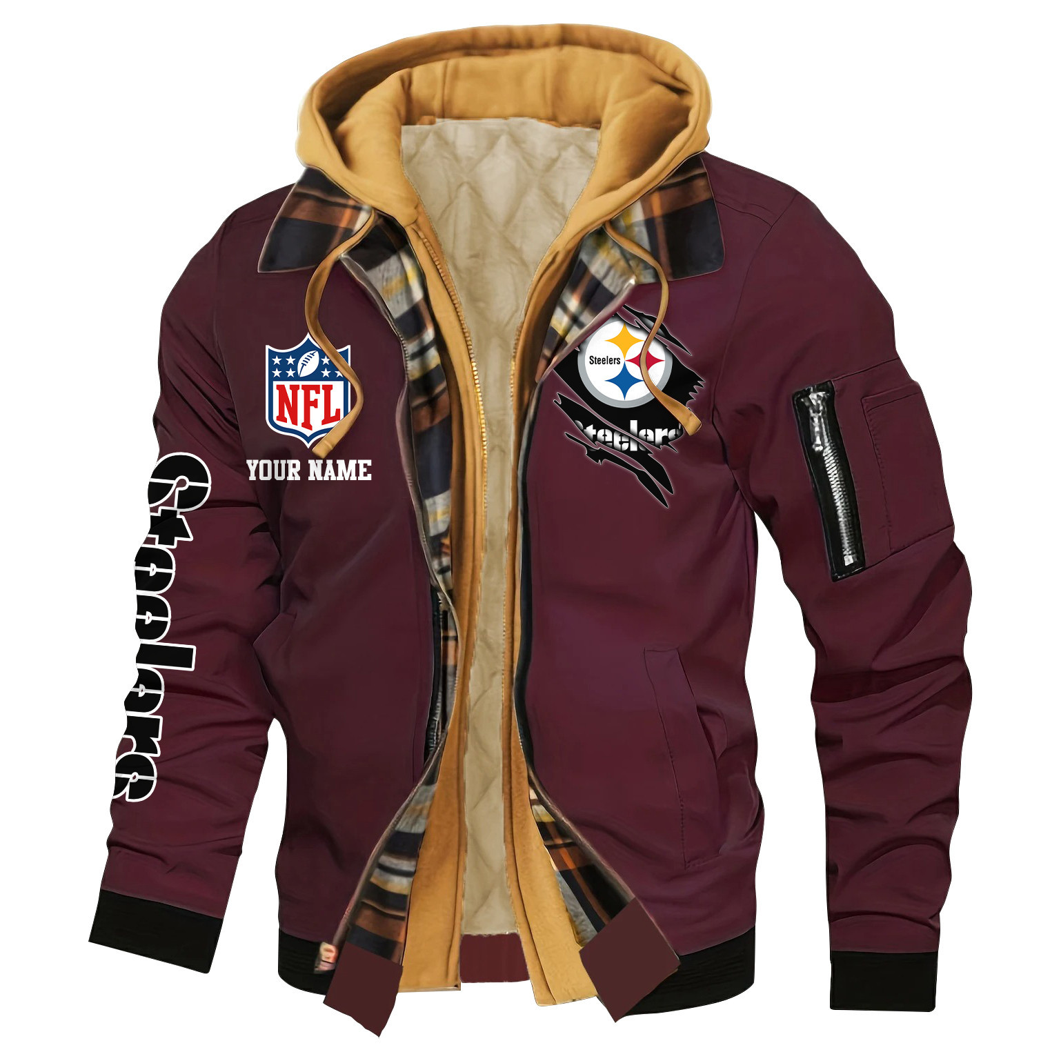 Pittsburgh Steelers Jacket Casual Fake Two Piece Design PBDM8N0