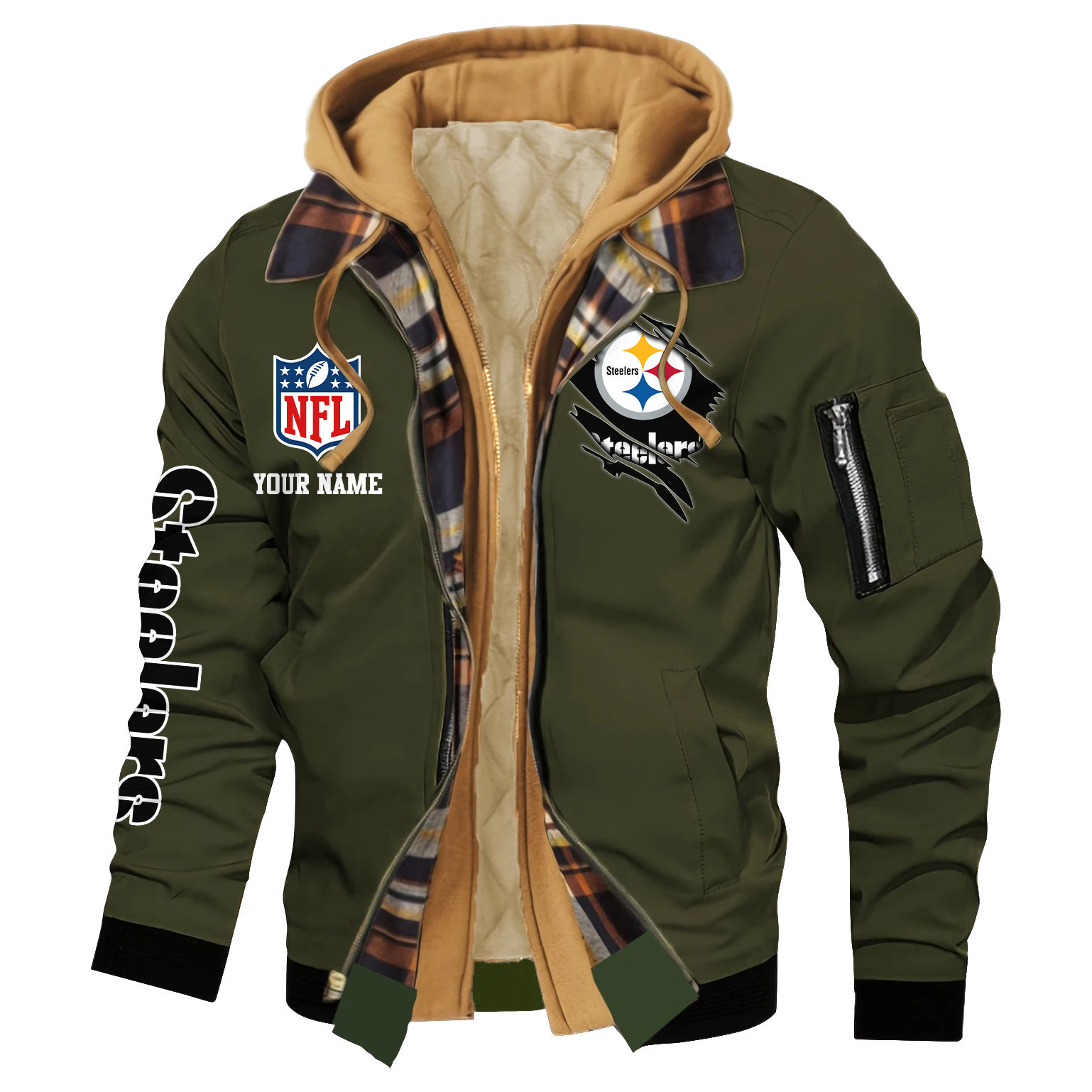 Pittsburgh Steelers Jacket Casual Fake Two Piece Design PBDM8N0