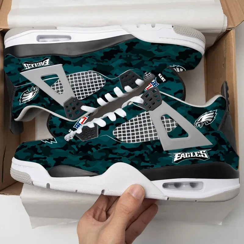 Philadelphia Eagles Personalized AJ4 Sneaker BG35FY