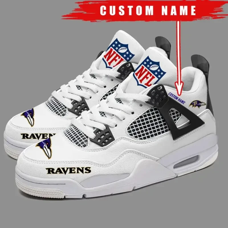 Baltimore Ravens Personalized AJ4 Sneaker BG3534FG