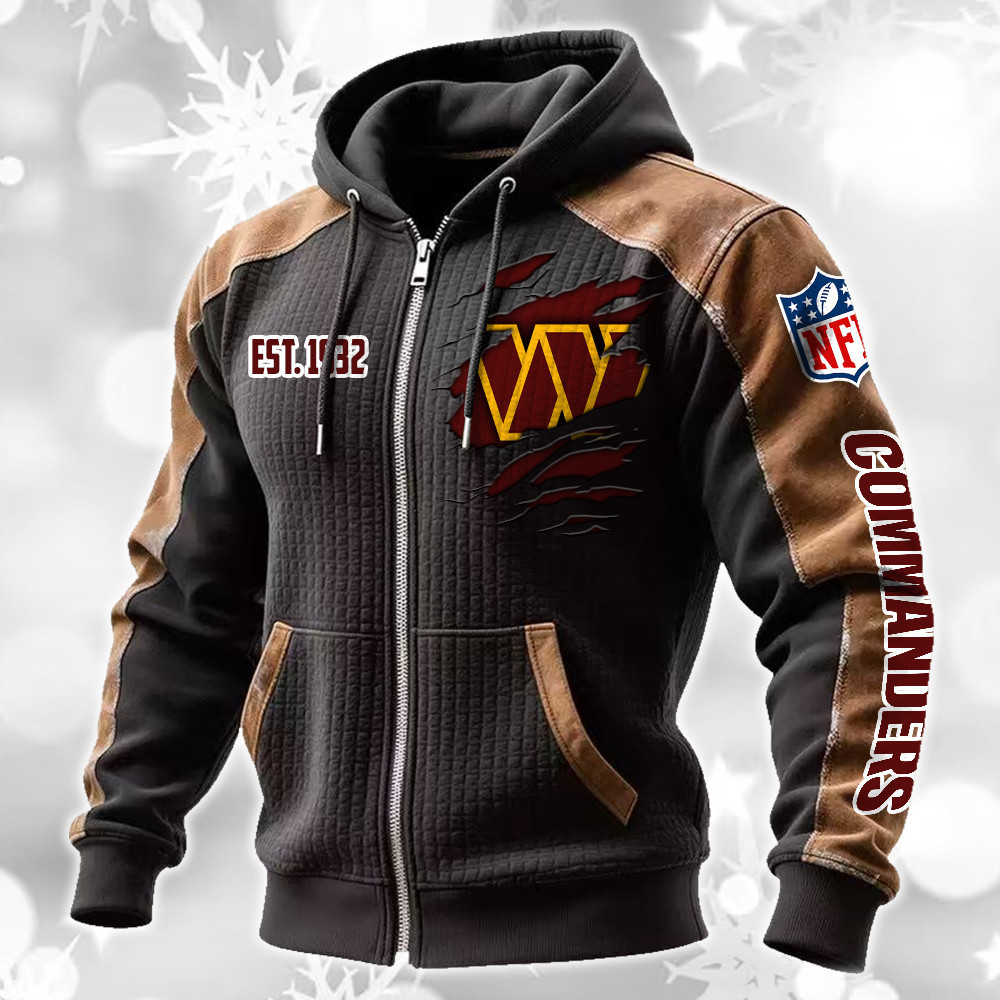 Washington Commanders Waffle Full-Zip Fleece Hoodie DMAG0032