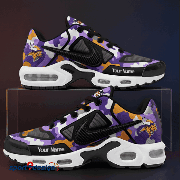 Minnesota Vikings Custom Camo Print Athletic T-N Sneakers SPTTNSHOES087