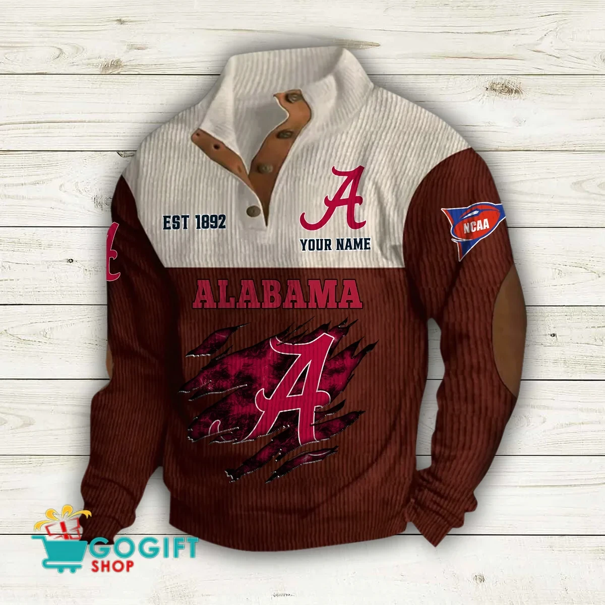 S9DBS225-Alabama Crimson Tide NCAA Double Collar Hoodies