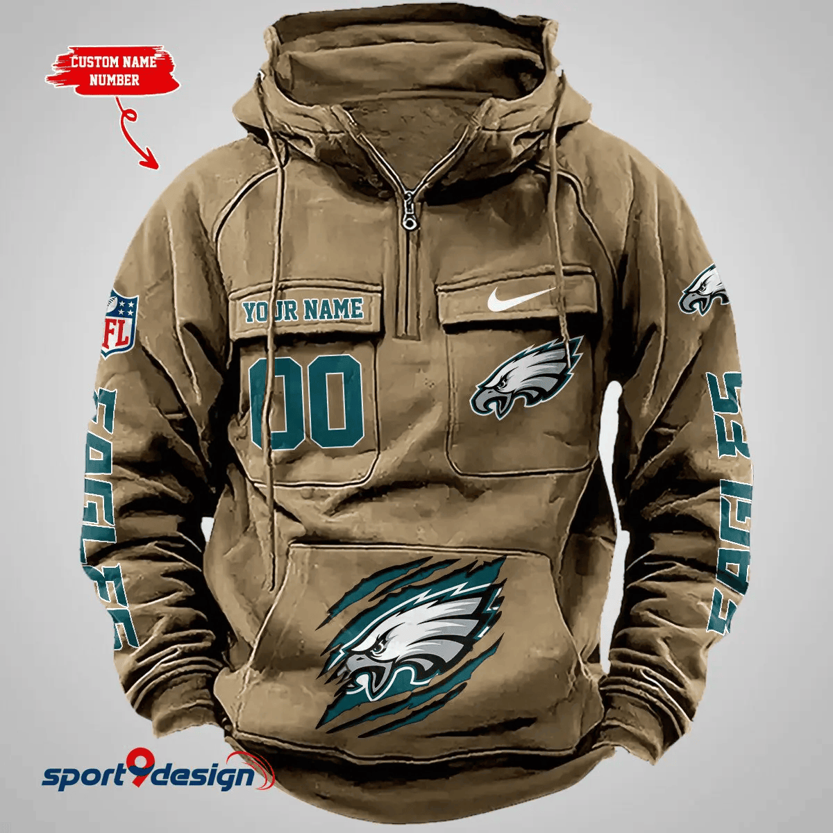 Philadelphia Eagles Vintage Men Hoodie AZVMHD149