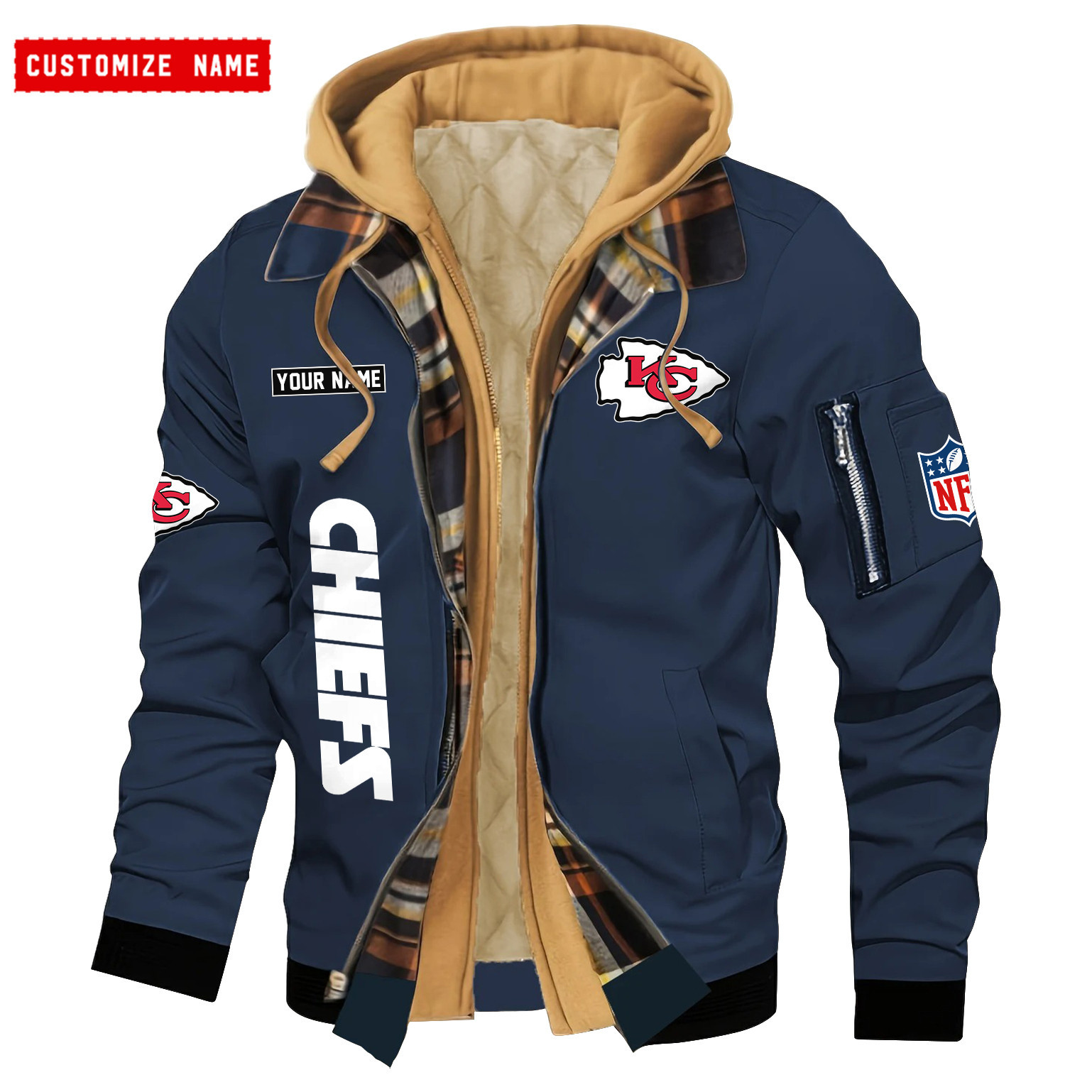 Kansas City Chiefs Jacket Casual Fake Two Piece Design PBD8518