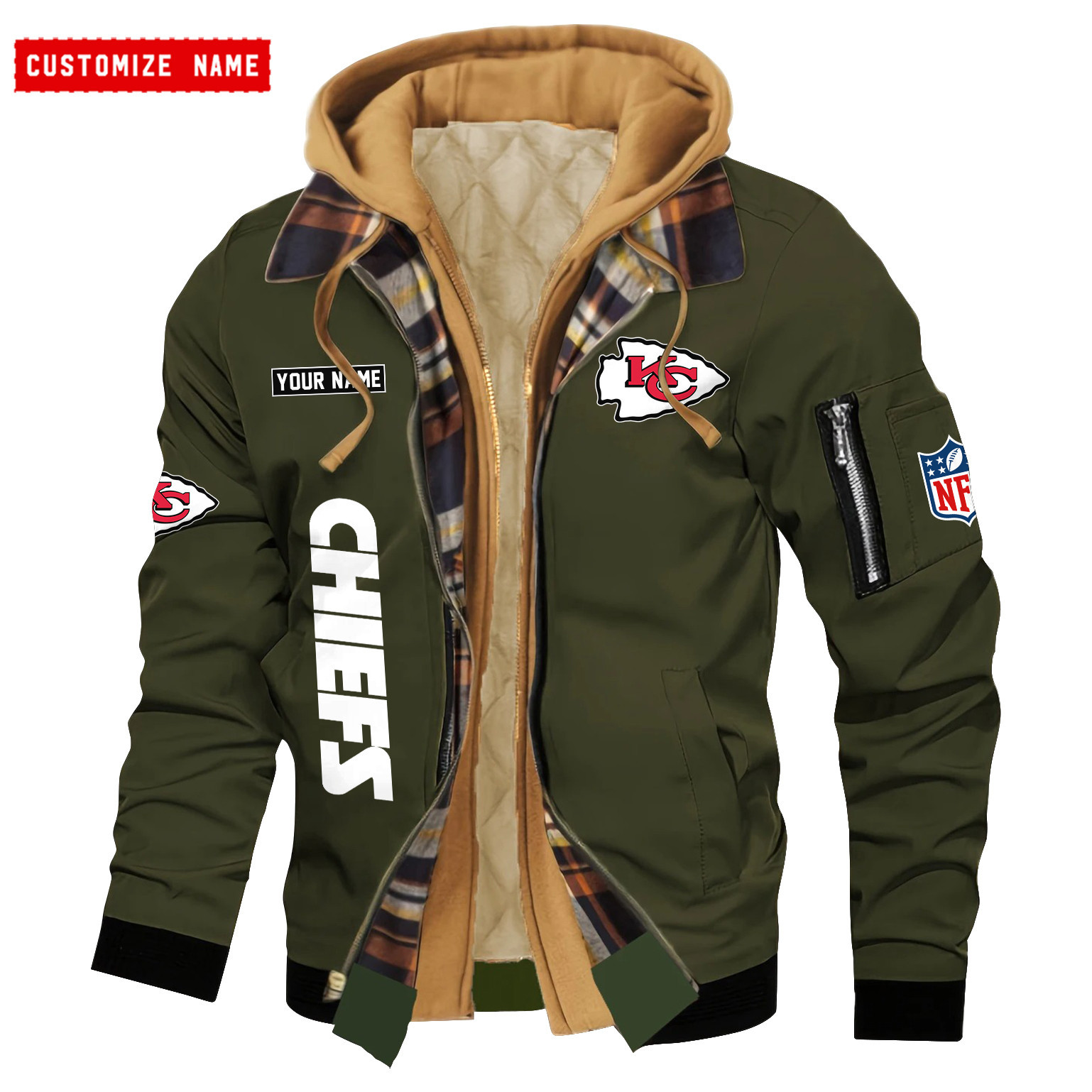 Kansas City Chiefs Jacket Casual Fake Two Piece Design PBD8518