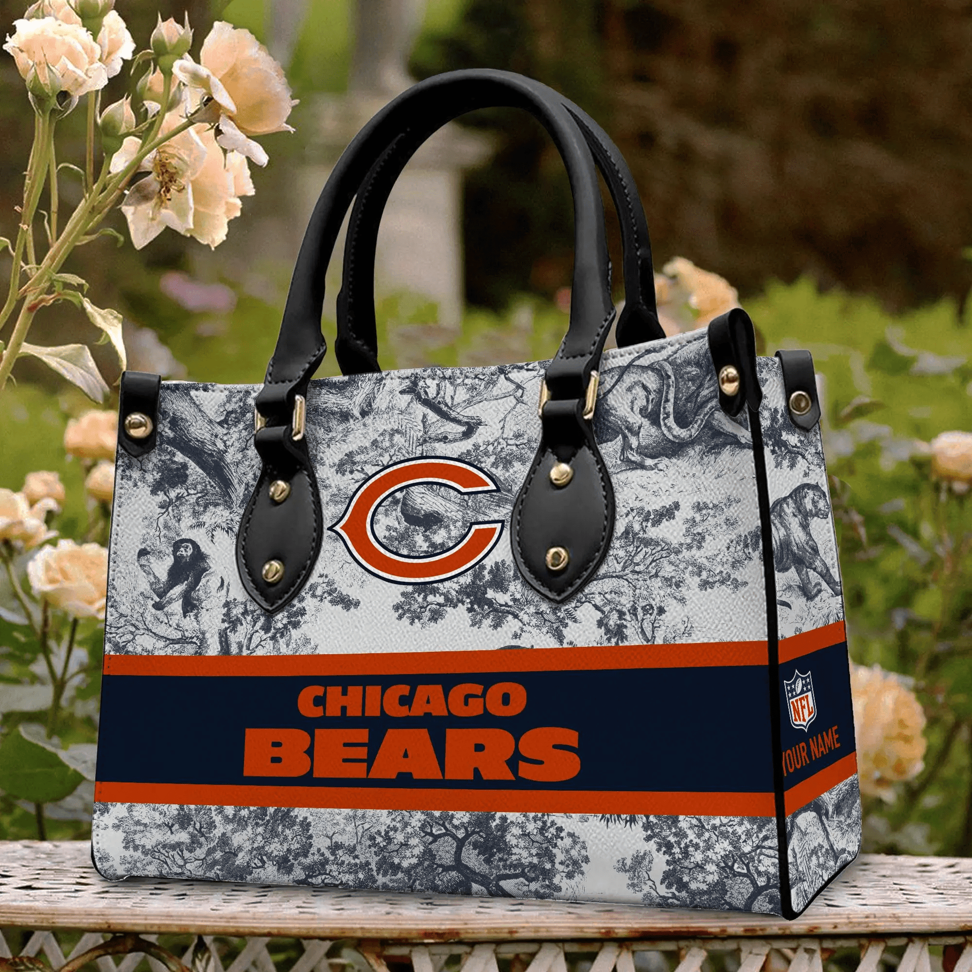 Chicago Bears Personalized Leather Hand Bag PBOC4KX
