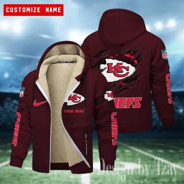 Kansas City Chiefs Hoodies Zip Velvet Coat ANZTZH081