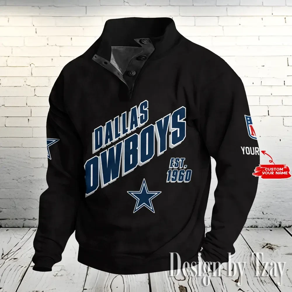 Dallas Cowboys NFL Half Button Long Sleeve Hoodie Trending 2025 S9DBSCH1731