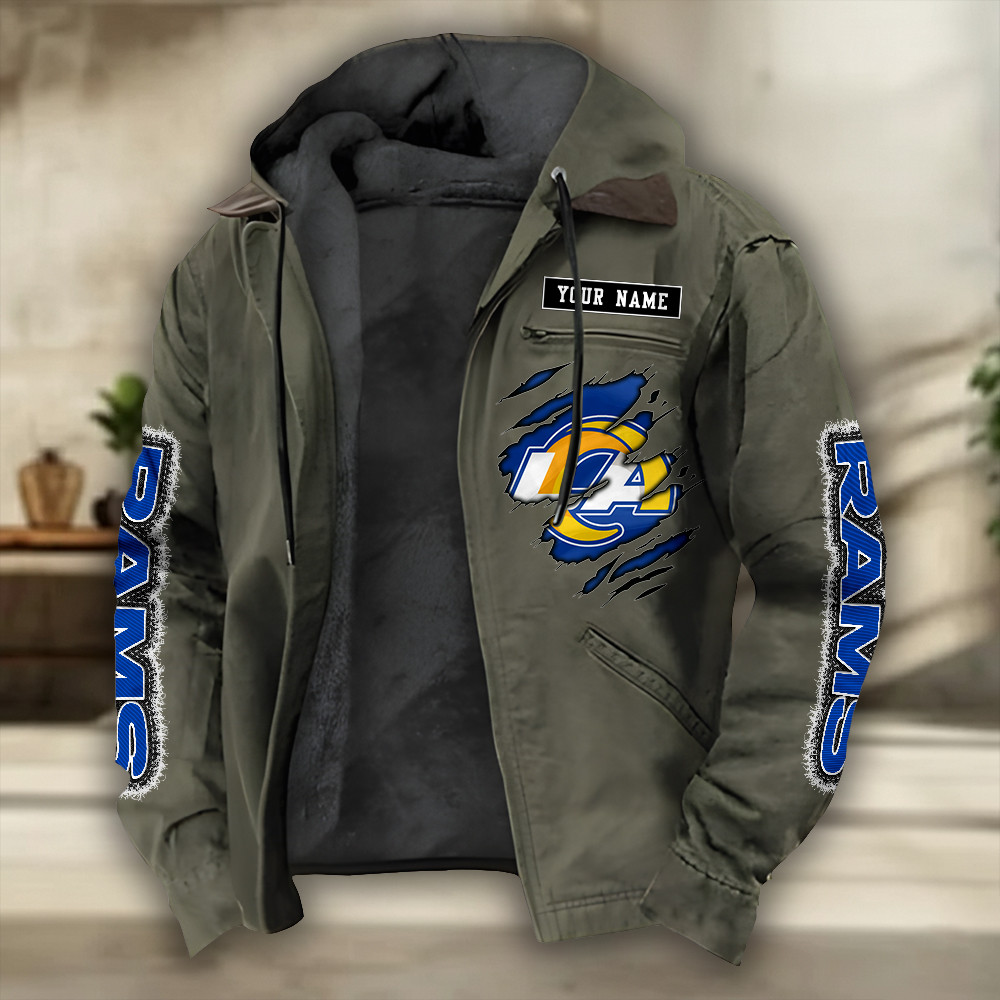 Los Angeles Rams Heavyweight Hooded Jacket PBHYX5X