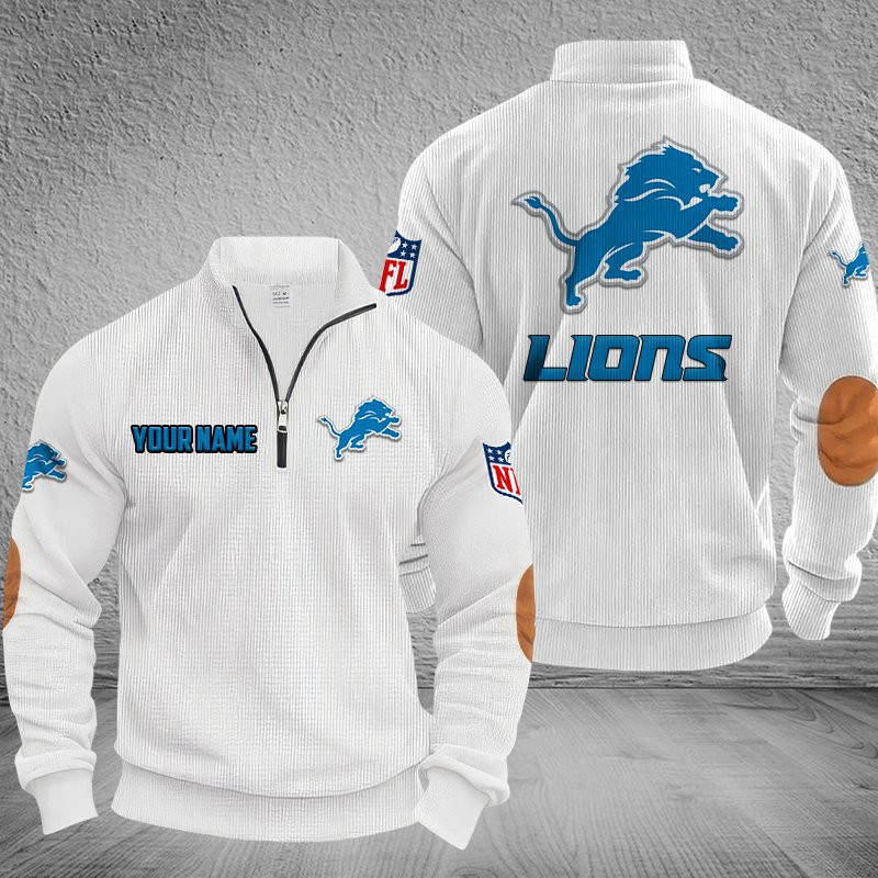 Detroit Lions DMSH0279 Stand Collar Half-zip Sweatshirt Multicolor