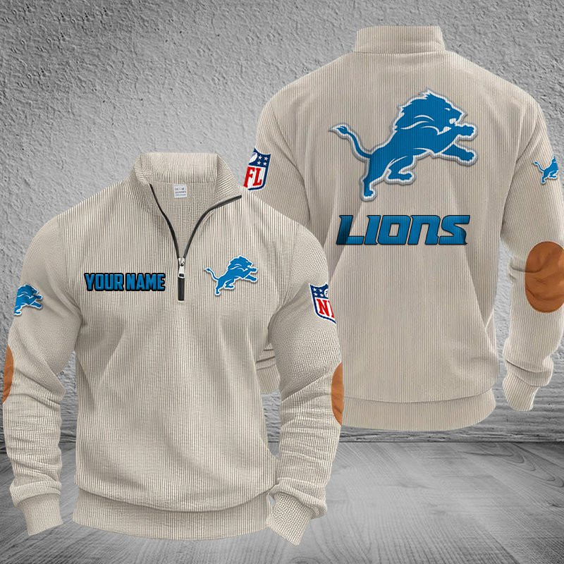 Detroit Lions Stand Collar Half-zip Sweatshirt Multicolor PBO9RI2