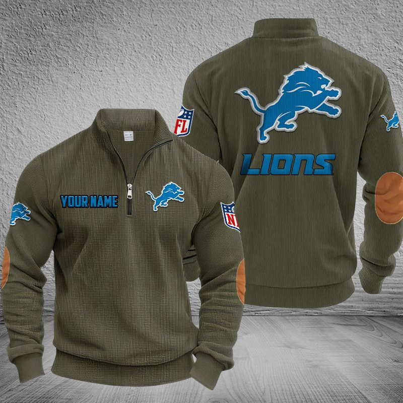 Detroit Lions Stand Collar Half-zip Sweatshirt Multicolor PBO9RI2