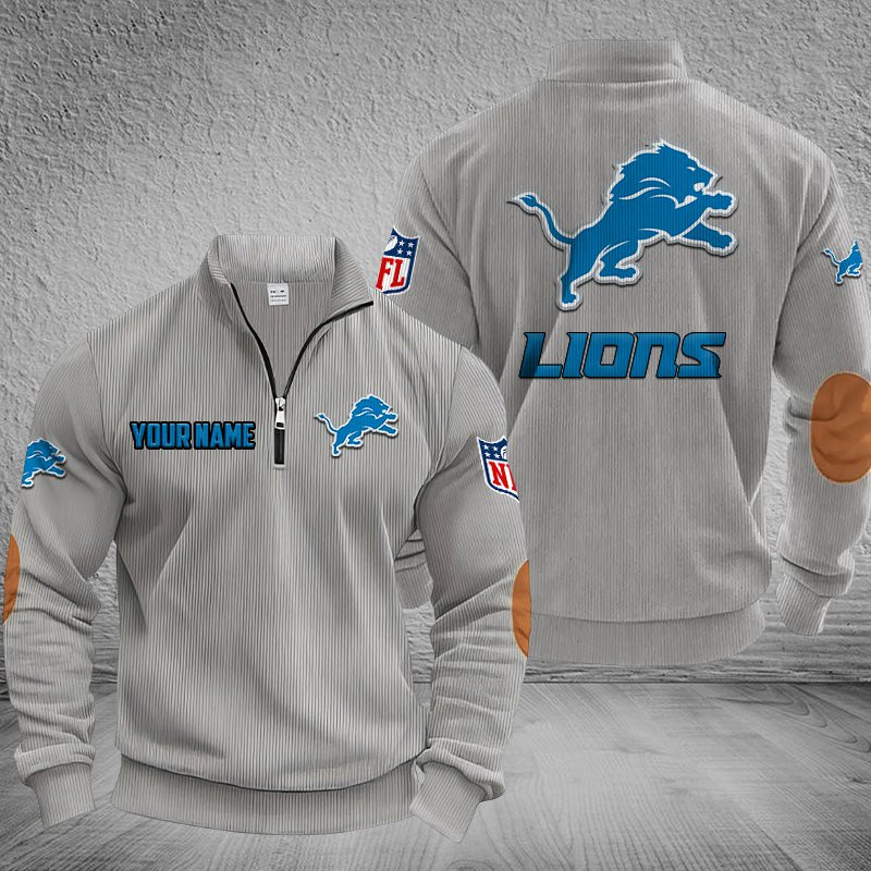 Detroit Lions Stand Collar Half-zip Sweatshirt Multicolor PBO9RI2