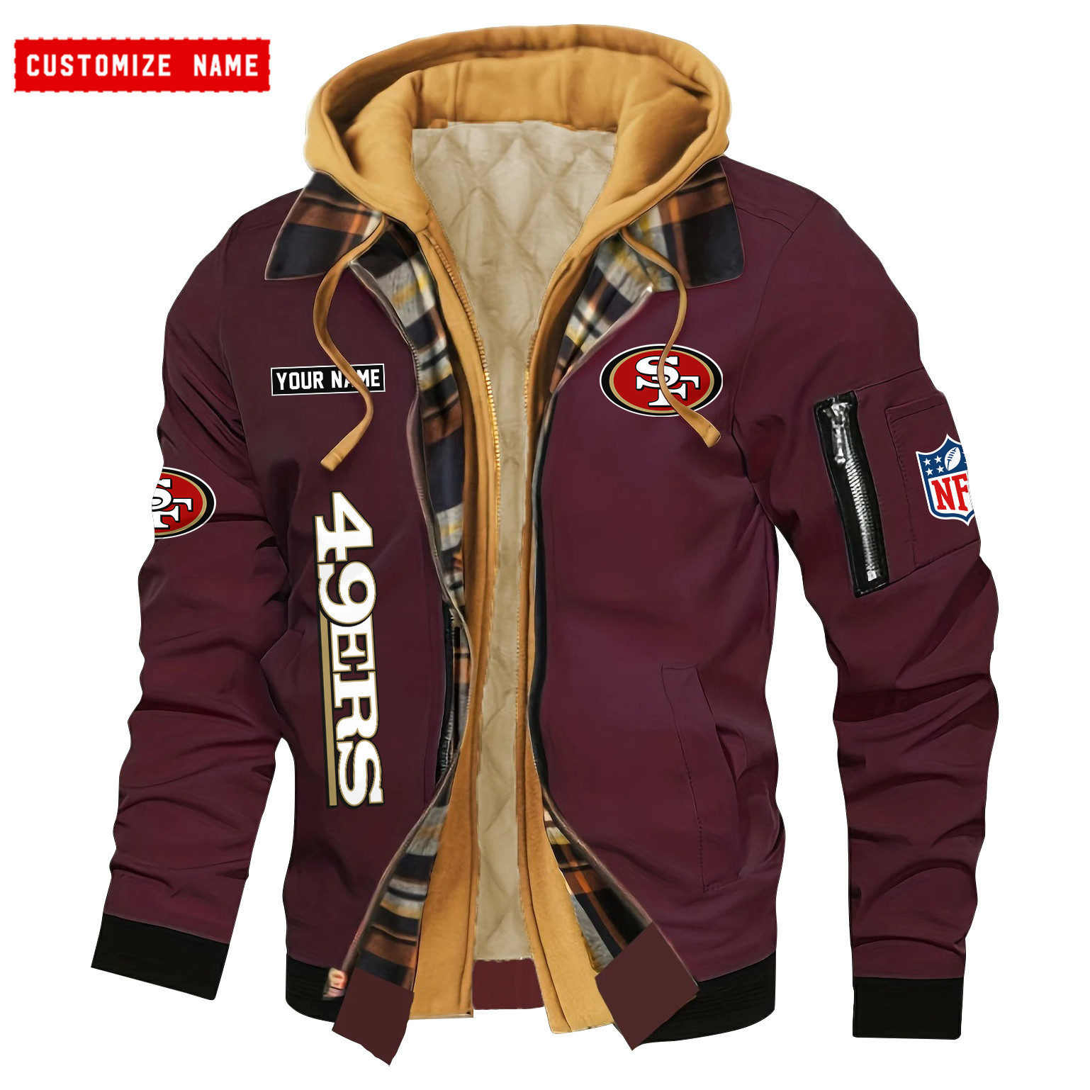 San Francisco 49ers Jacket Casual Fake Two Piece Design PBNRD0L
