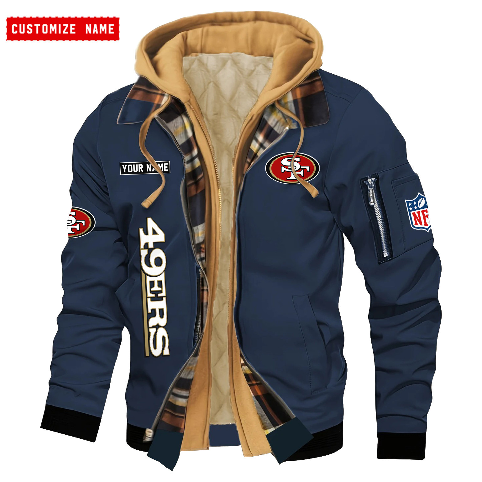 San Francisco 49ers Jacket Casual Fake Two Piece Design PBNRD0L