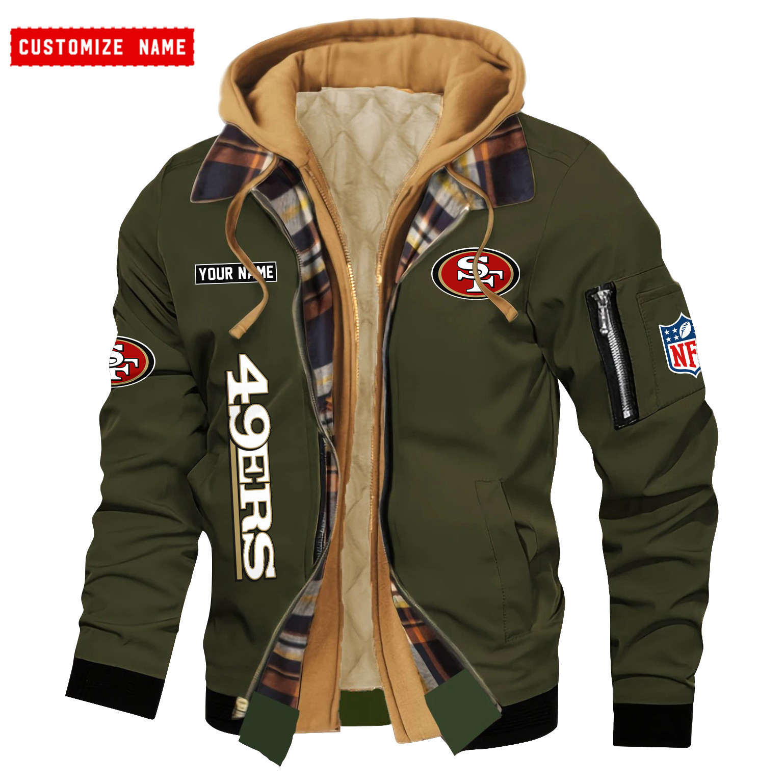 San Francisco 49ers Jacket Casual Fake Two Piece Design PBNRD0L