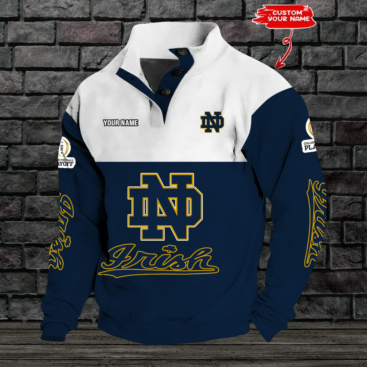 Notre Dame Double Breasted Stand Collar Hoodies ND78HY