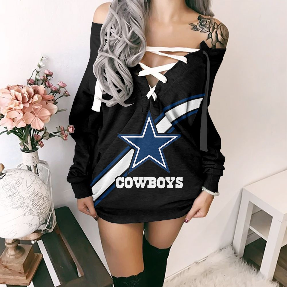 Dallas Cowboys Lace-Up Sweatshirt 10