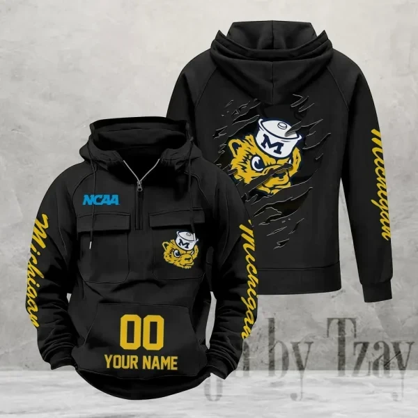 Michigan Wolverines Vintage Men Hoodie AZVMHD144H