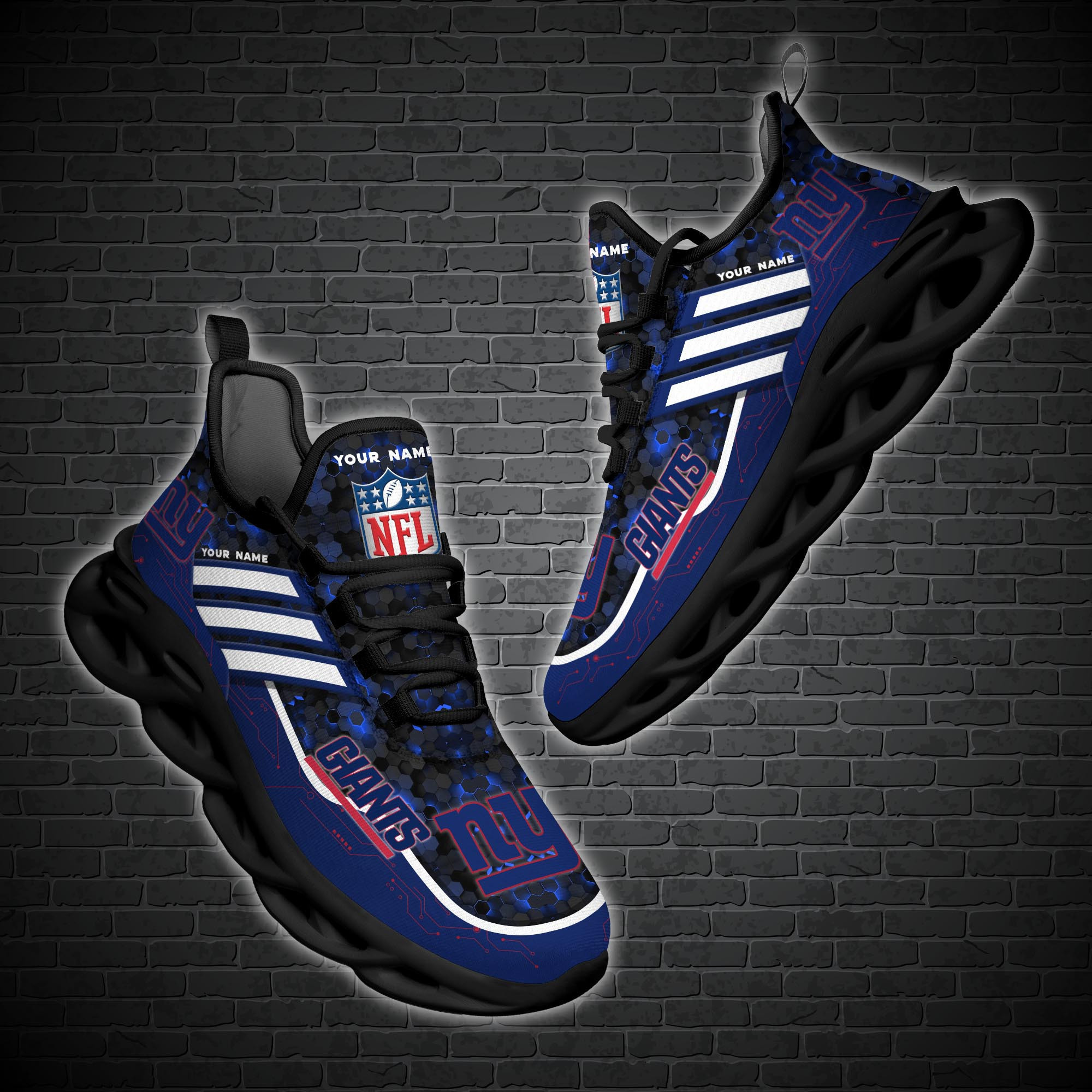 New York Giants Personalized Yezy Running Sneakers PBVN0UF