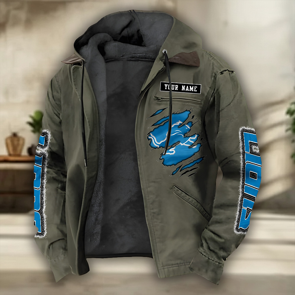 Detroit Lions Heavyweight Hooded Jacket PBAEJ6M