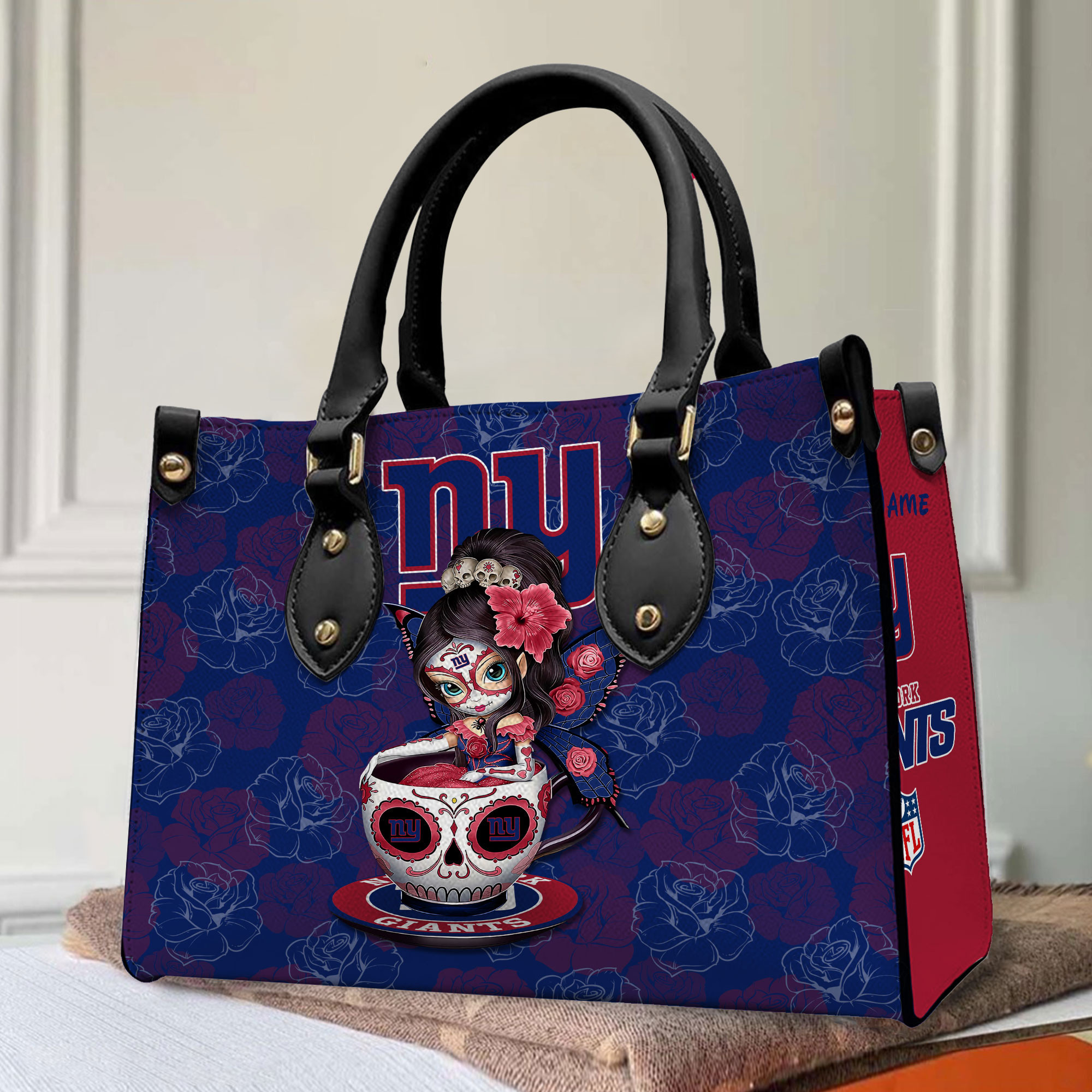 New York Giants Personalized Leather Hand Bag PBA6ZH9