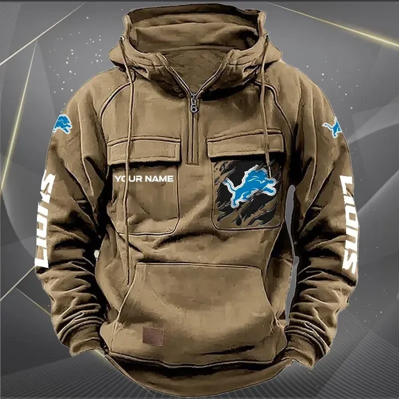 Detroit Lions Vintage Men's Hoodie DV2 PB4OFIQ