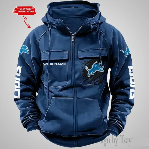 Detroit Lions Vintage Men's Hoodie DV2 PB4OFIQ
