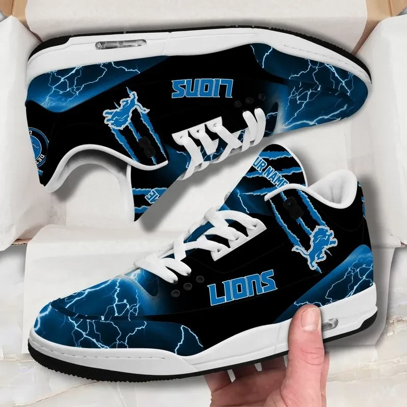 Detroit Lions Basic Leather JD03 Shoes Men and Women AZBTA34B