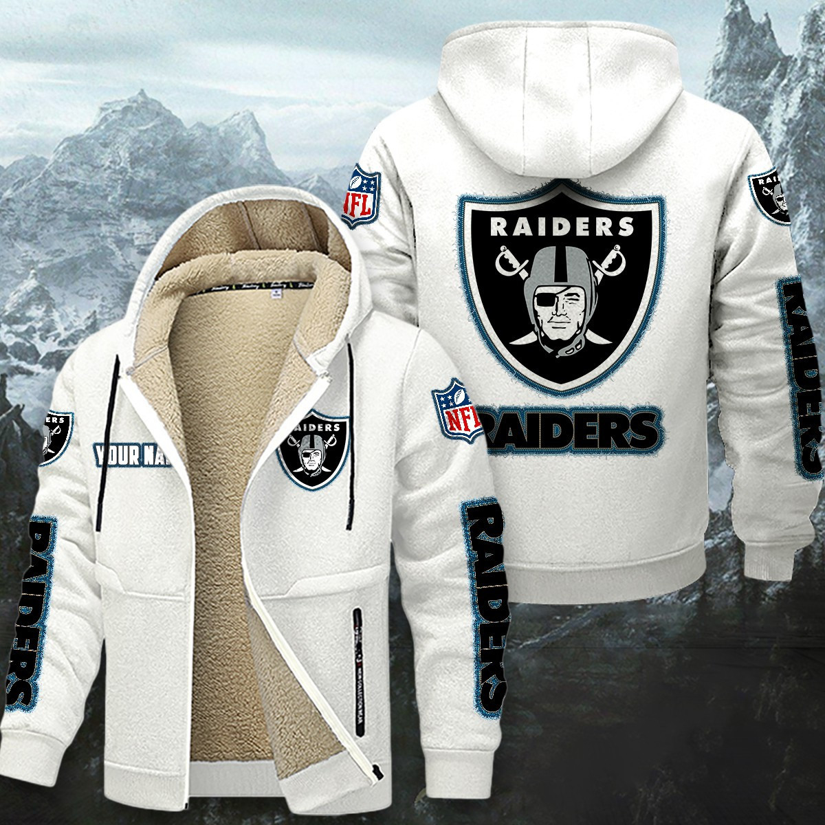 Las Vegas Raiders Sherpa-Lined Zip Hoodie PBAG5UW
