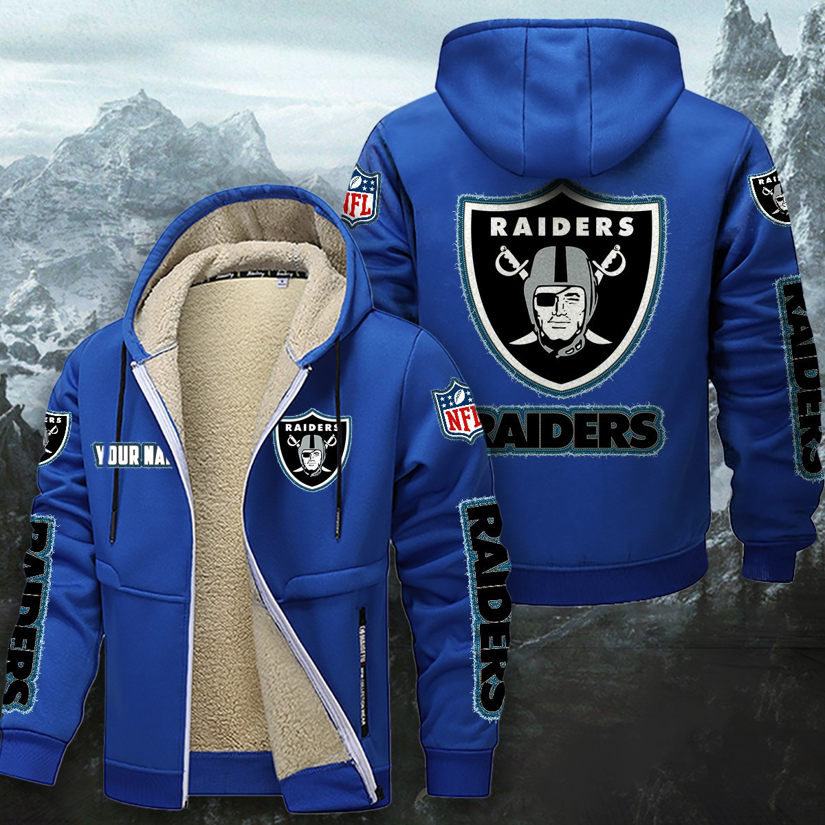 Las Vegas Raiders Sherpa-Lined Zip Hoodie PBAG5UW