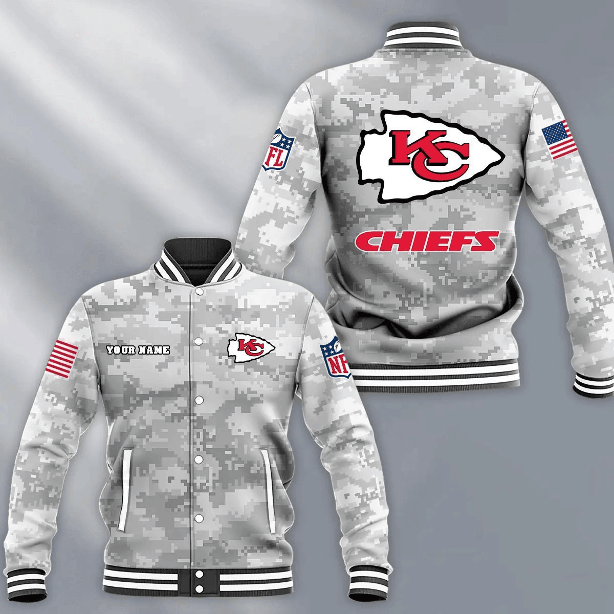 NFL Kansas City Chiefs Button Baseball Jacket BJA-X2U3