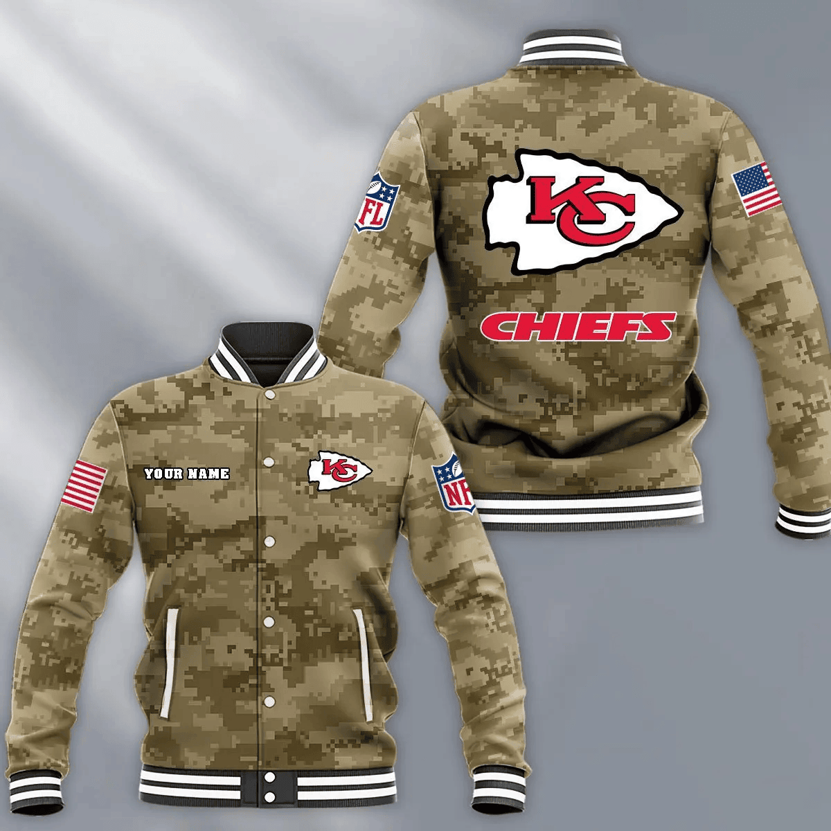 NFL Kansas City Chiefs Button Baseball Jacket PBL1JER