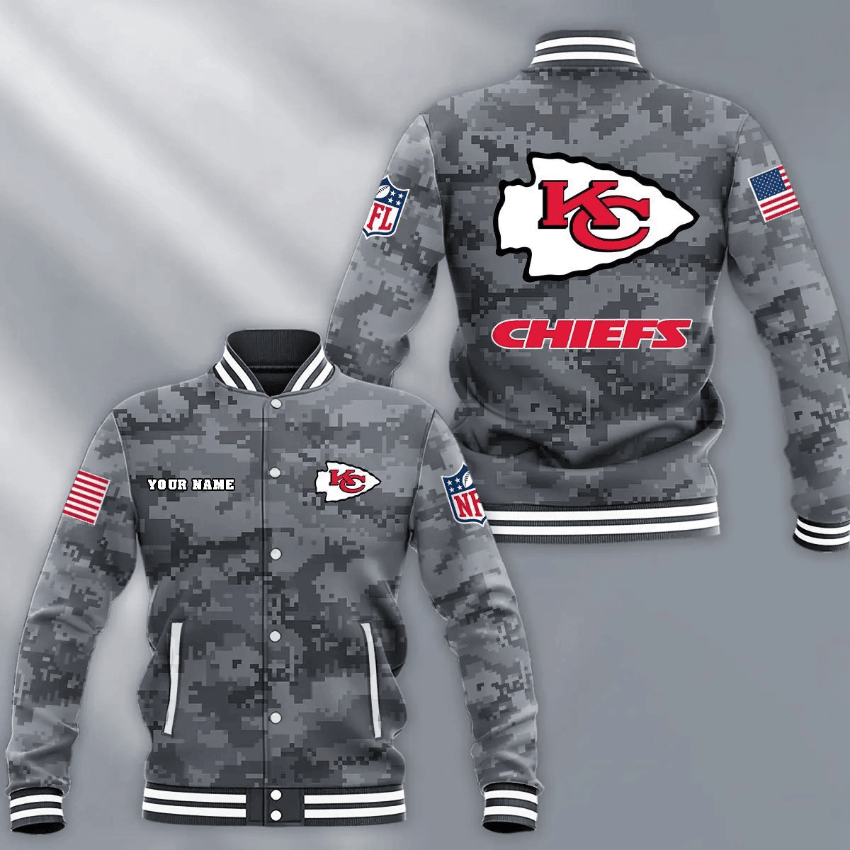 NFL Kansas City Chiefs Button Baseball Jacket PBL1JER
